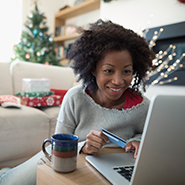 woman browsing the internet in laptop